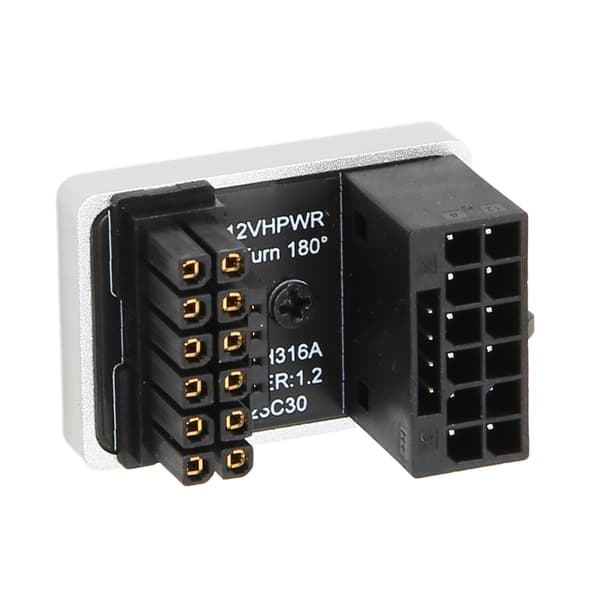 GPU PCIe-kontakt 600W 12V HPWR 16P til 16P hann til hunn 180 grader GPU strømadapterkort for stasjonær datamaskin PH316 sølv