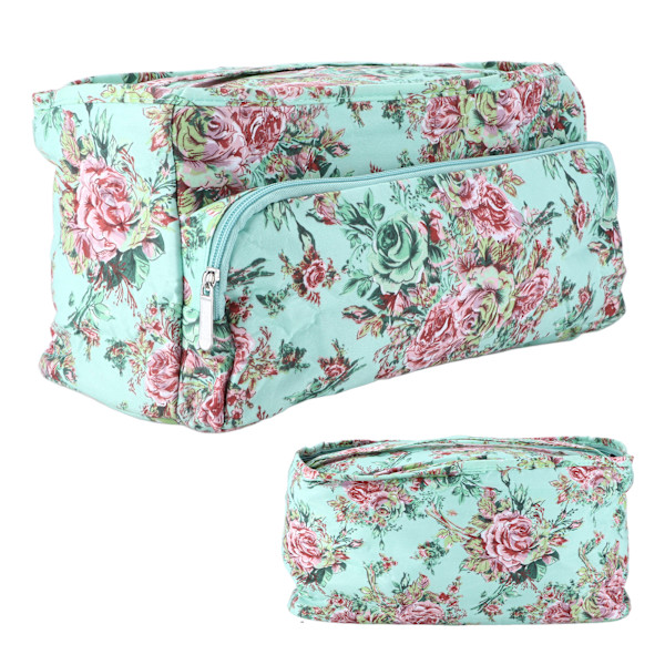 Stickväska Quadrate Green Print Mönster Organizer Lättvikts DIY virktillbehör för nybörjare vävare