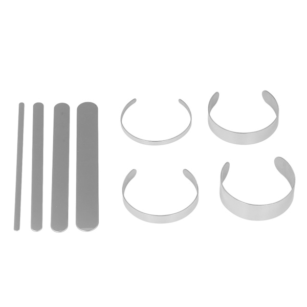 16 st Armbandsämnen Justerbara DIY Öppningar 304 Rostfritt Stål Manschett Armring Ämne Armband Böjstång