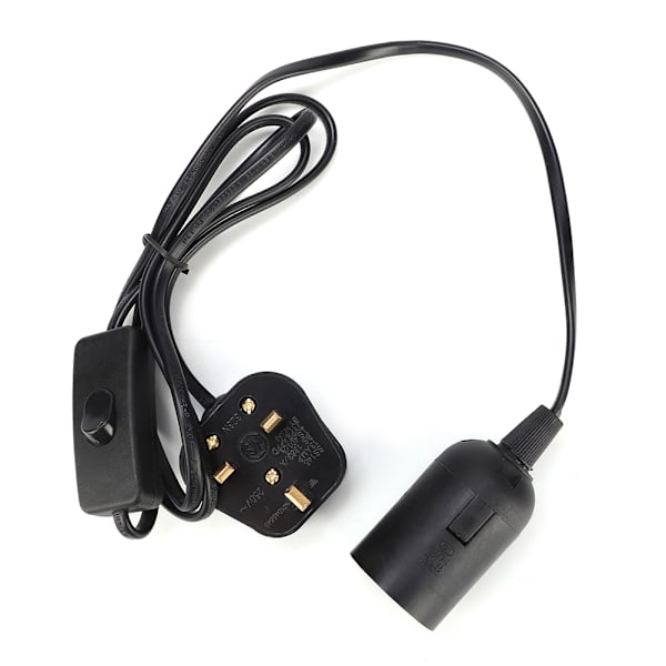 Plast Sort E27 Keramisk Varmelist Uafhængig Switch Lampehælder til Reptil Skildpadde Firben UK Stik 220V