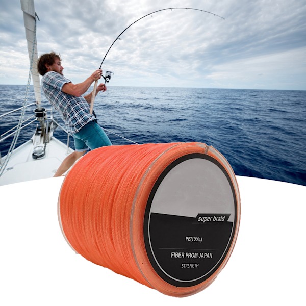300m PE Fiskesnor Karpe 4 Tråde Flettet Anti-Bid Linie til Reservoar Lokkefiskeri Orange8