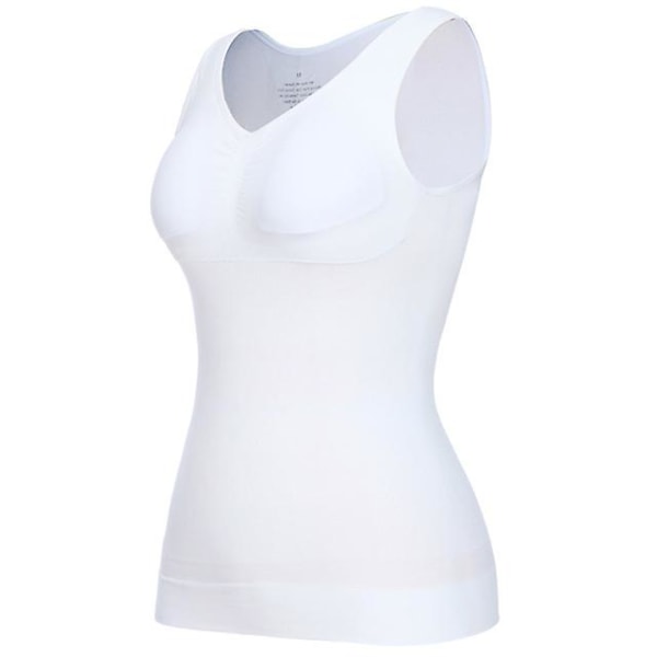 Damkontrollväst Cami Seamless Shapewear Toppar Slimming Mage Control Camisole Cami Padded White L