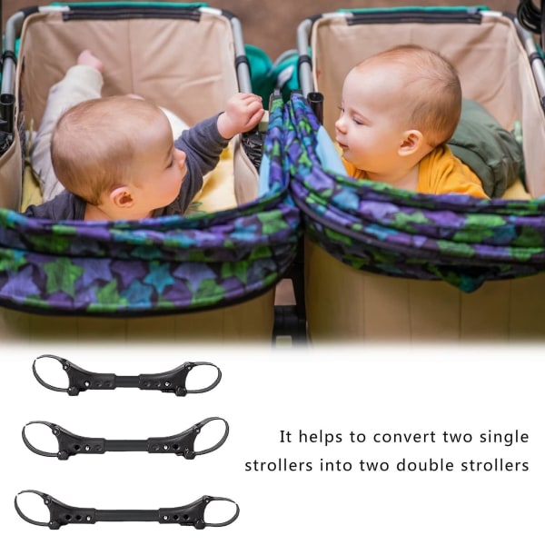 Handlevogn Universalkobling Twin babyvognkoblinger Barnevogn leddkrok, pakke med 3