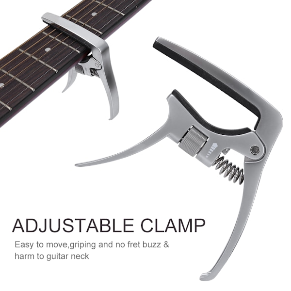 Metall Justerbar Clamp Key Akustisk gitarr Capo för tonjustering