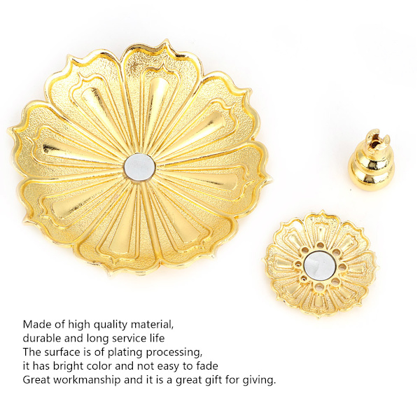 Mini Kobberlegering Blomform Røgelsespinde Stativ Baseholder Hjem Dekoration (Guld)