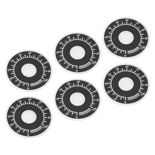 200 stk. drejeskive aluminiumslegering rund skala plader ark 0100 BEMKDP til potentiometer