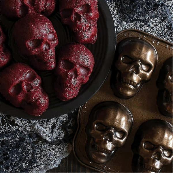 Ware Halloween Bageform, Spooky Skull Cakelet Form, Bronze-yujia
