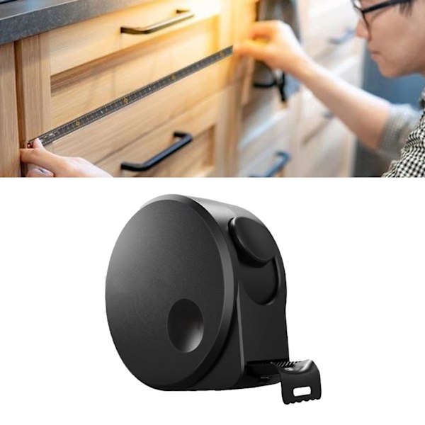 Stålmåttband Hög noggrannhet Förtjockad Infällbar Lättläst svart måttband för hem 5mx19mm