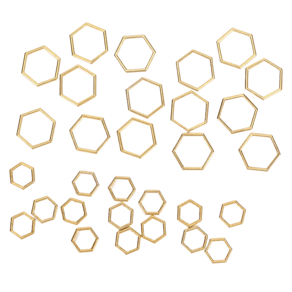 30 st hexagonala stickstygnsmarkörer Platteringsprocess Blekningsresistent zinklegering för DIY Craft Gold