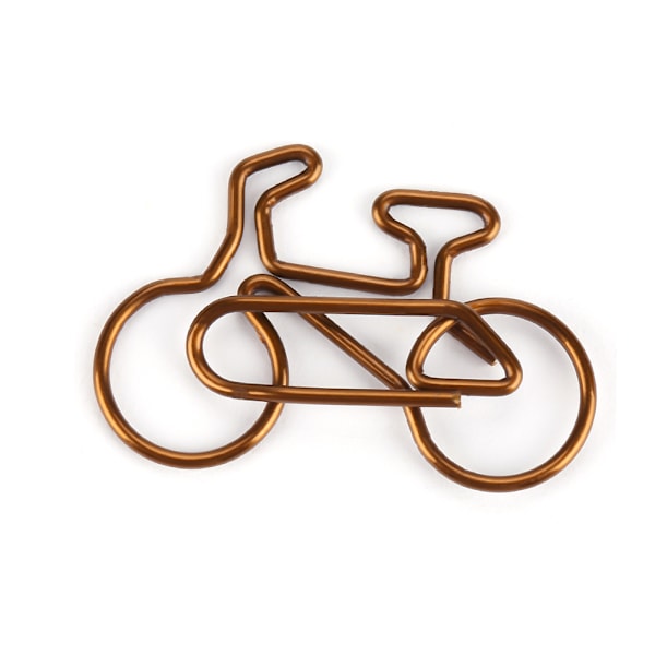 20 st Metall Cykel Form Pappersklämmor Kaffe Färg Bokmärke Office School Brevpapper Clip