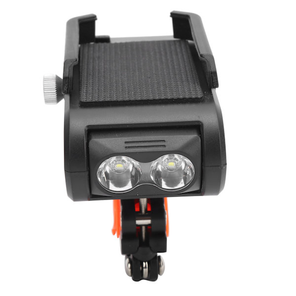 Multifunktionscykellys med USB-opladning, horn, telefonholder, powerbank, forlygte, sort 4000mAh