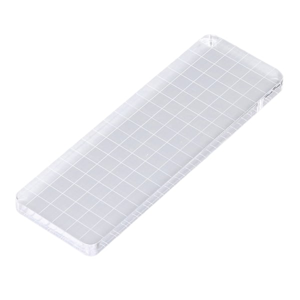 Akrylblok 6x18cm Sikker rundet hjørnedesign Transparent Genanvendelig Holdbare klare stempler til notesbogskalenderkort