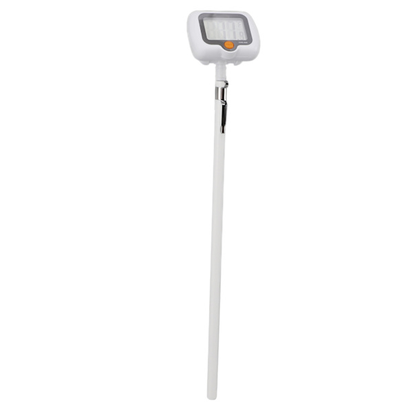 Digitalt godtermometer med gryteklemme Oljetermometer i rustfritt stål med 180 graders roterende sonde for grilling Fritering BBQ Matlaging Hvit