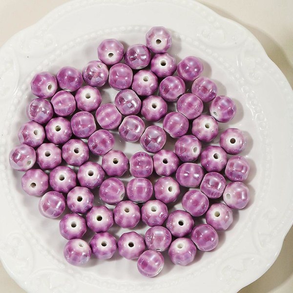 Vandmelon Perler DIY Løse Perler Flettet Armbånd Halskæde Materialer purple 20 pieces