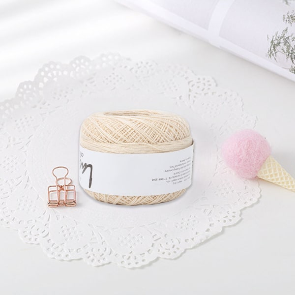 Lace Line Bomull Handvirkad Summer Silk Light Thin Line (6603 Milk White)