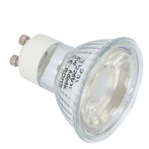 GU10-pære 5W LED COB-lampe Lysstyrke Justerbar Spotlampe til Kontor i Soveværelse 220VPure Hvidt Lys 6000K