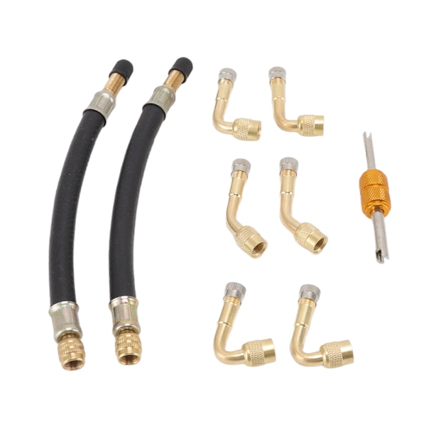 Fleksibel forlengningsdekkventil-adapter med 45 grader, 90 grader, 135 grader dekkventilstamforlengelse for bil, lastebil, bobil, tilhenger, campingvogn