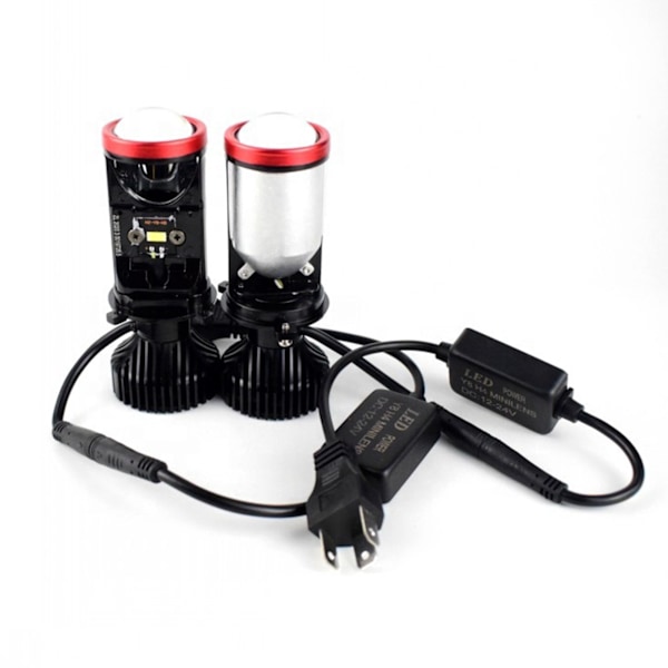 2 stk H4 LED Forlygte Pære MINI Dobbelt Lys Super Lys Spotlight Forlygte Projektor Linse til Bil Motorcykel