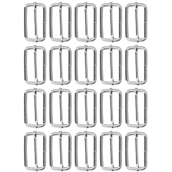 20 stk. metal rektangeljustering Holdbar blekfri Fremragende bred applikation Metalspændebånd til tøj Rygsæk Bælte 4x38x20mm