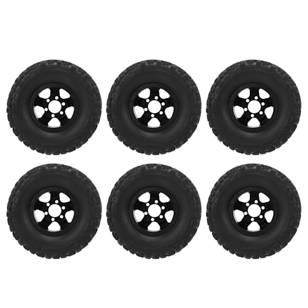 RC gummidäck med aluminiumlegering hjulnav för WPL C14 C24 C34 C44 B14 B24 B16 B36 4WD bilmodell Svart
