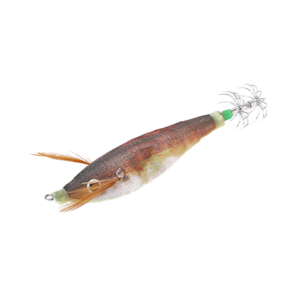Fiskesimuleringsbete Squid Jig med Luminous Effekt för Havs-, Båt-, Flod- och Dammfiske - Brun