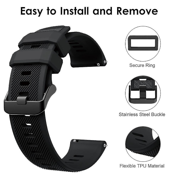 Silikonersättningsrem för Garmin Forerunner 745/Venu 2/Vivoactive 4 - 22mm djupblå