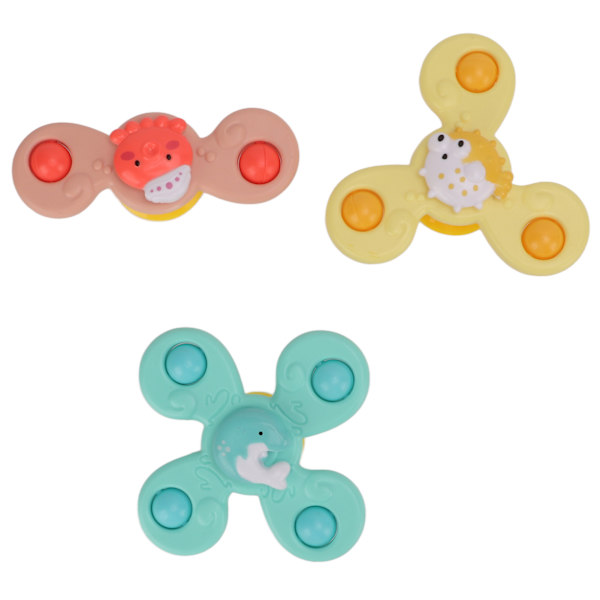 3 stk. Sugerørsspinnere Legetøj, Roterende Blomst Sugerørsspinnere Legetøj, Vandafvisende Rustfri Baby Fidget Spinners Badeværelseslegetøj