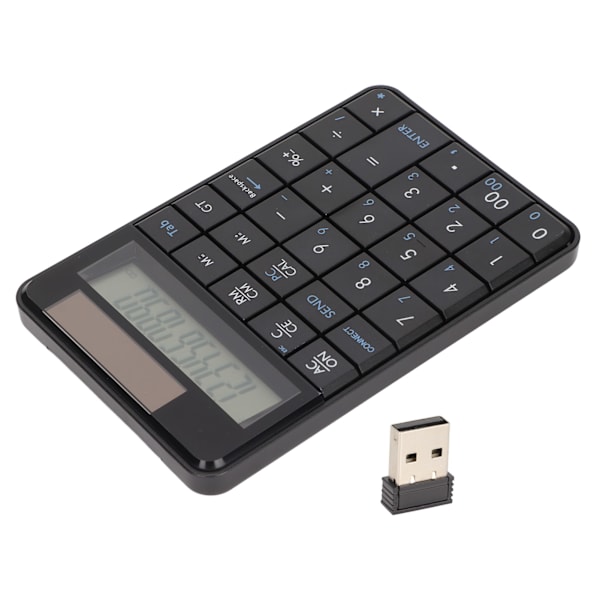 Kalkulator numerisk tastatur Kalkulator Funksjon 29 taster 2,4 GHz trådløs USB Plug and Play Ergonomisk design Trådløs numerisk pad