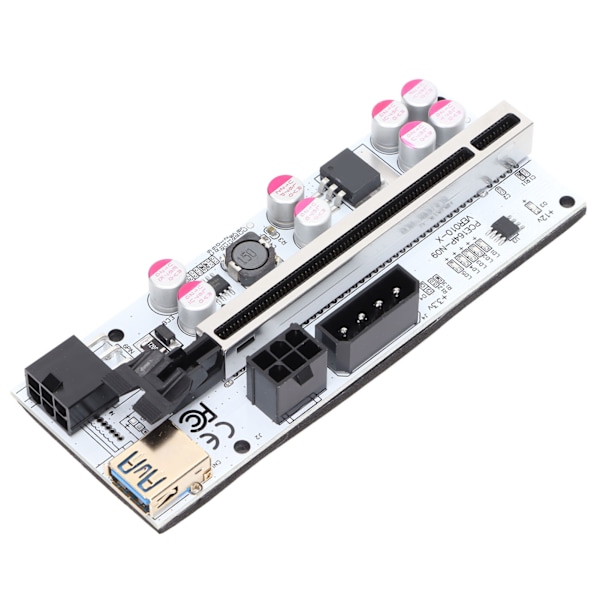 PCIE Riser-sovitin kortti 8 kondensaattoria 6PIN-liitäntä Vakaampi signaali Hyvä yhteys PCI E Riser Express-kaapeli
