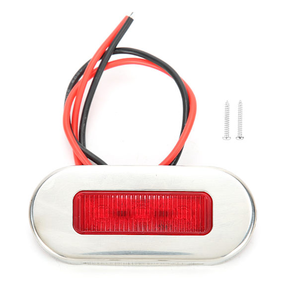 12V rustfritt stål marin LED-signallys Vanntett navigasjonsindikator for båt YachtRed