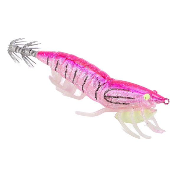 Fake Wood Reker Age Fiske Wobbler Blekksprut Jig Kunstig Selvlysende Blekksprut Krok Lokker Rosa