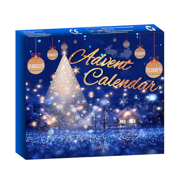 24 Days Christmas Countdown Kalender Advent Surprise Blind Box Berlocker Armband Gör-det-själv Barn Flickor Present