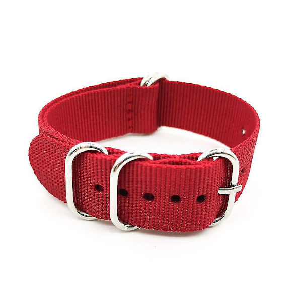 Nylon Army Sports Watch Strap 18mm 20mm 22mm 24mm för 007 James Bond Watch - Röd