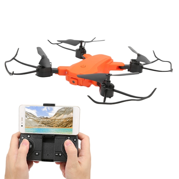 Minidrone til Børn 4K Dobbelt Kamera RC Quadcopter Foldbar Drone Legetøj Understøtter Headless Mode Orange