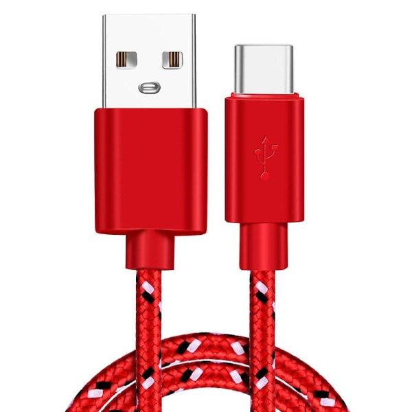 Usb Type C-kabel Hurtiglading Usb C-kabler Type-c Dataledning Lader Usb C For Samsung S9 Note 9 Huawei P20 Pro Xiaomi 1m/2m/3m Red 3m