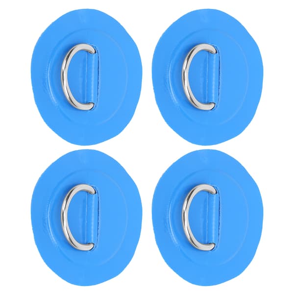 4 stk PVC-lapp med elastisk tausett D-ring lapp bungee tausett rustfritt stål D-ring pute blå