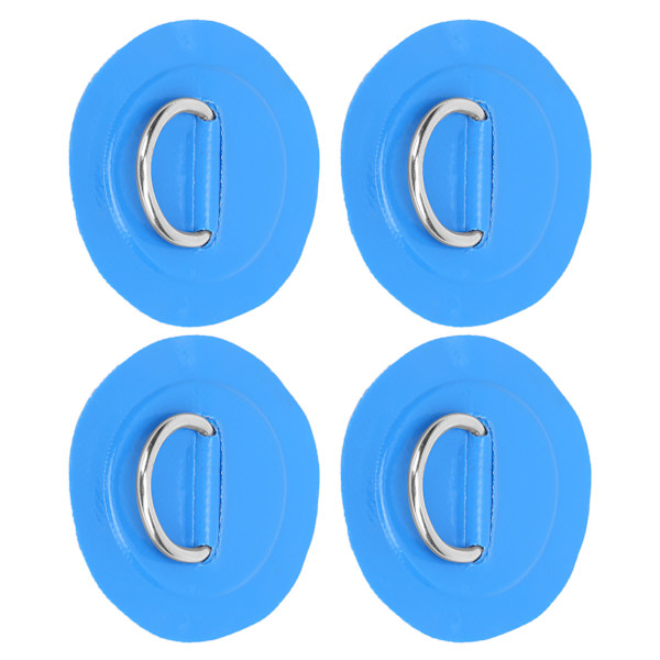 4 stk. PVC Patch Elastisk Reb Sæt D-Ring Patch Bungee Cord Sæt Rustfrit Stål D-Ring PadBlå