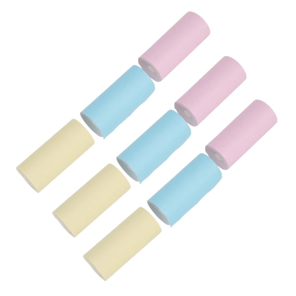 9 st Mini Utskriftspappersrullar Olika Färger Kompakt Portabelt Självhäftande Utskriftspapper för Hem, Kontor, DIY