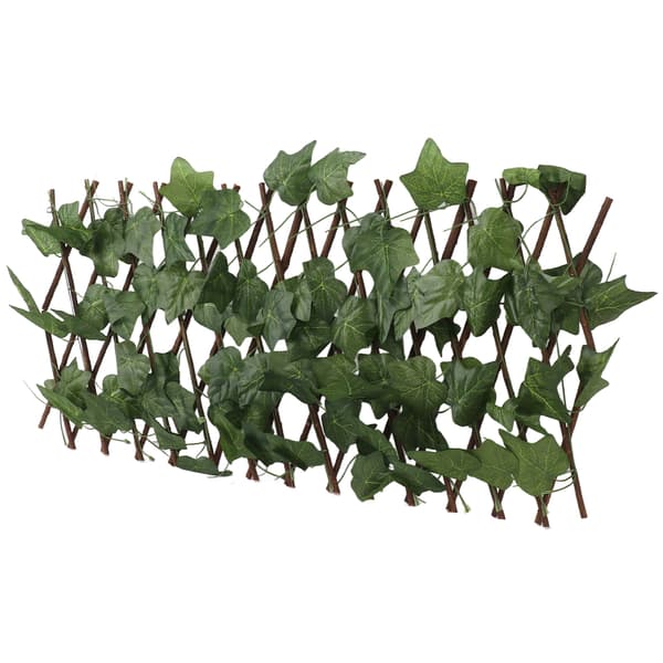 Konstgjord Häck Staket Simulering Expanderbar Solskydd Vattentät Konstgjord Topiary Häckväxt för Trädgård Virginia Creeper Löv