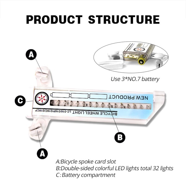 32 attraktiva mönster Cykelljus Dubbeldisplay Ekerljus Varningsljus för åkljus