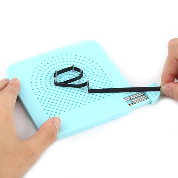 Gør-det-selv papirhåndværk Quilling Tool Roll Grid Quiller Guide med opbevaring af stifter (blå)