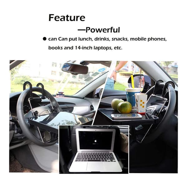 【NX】Multifunktionel bilcomputerbord, foldbart billunchbord, bilsæde laptopholder, mad- og drikkebord, kopholder