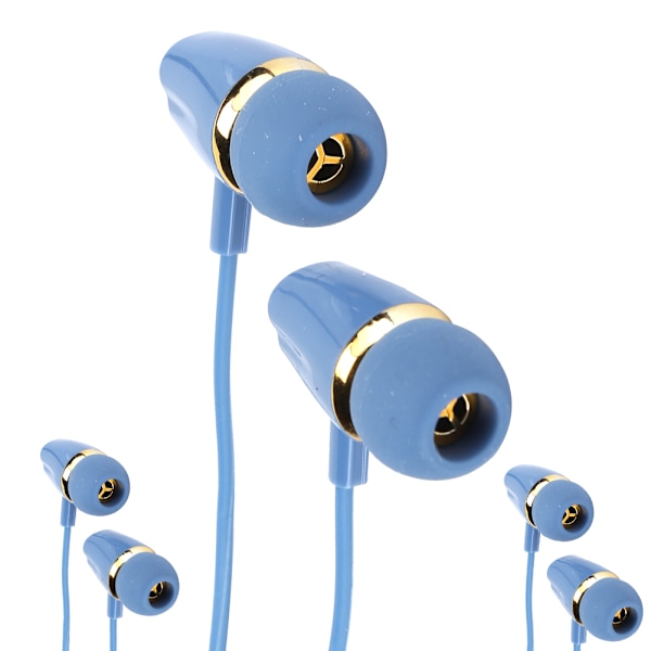 3 stk. In-Ear Kabelkontrollerte Øretelefoner Subwoofer 3.5mm Kablet for Mobiltelefon Datamaskin (Blå)