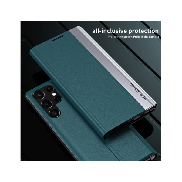 Læg Plånbok Flip Cover Magnetfodral Skyddsskal til Samsung A23-Grön
