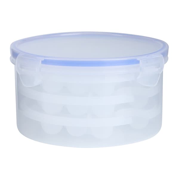 Flexible Round Ice Ball Maker Mold Ice Cube Tray Ice Grid Making Boxes (1.1L 3 Layers 51 Grids) 0.6