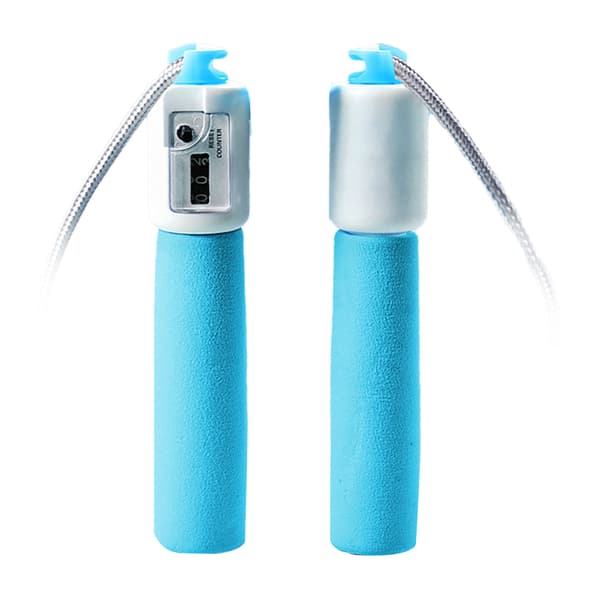 Hopprep med räknare Justerbart hopprep Snabbhopprep Kabel för tester och tävlingar Blå