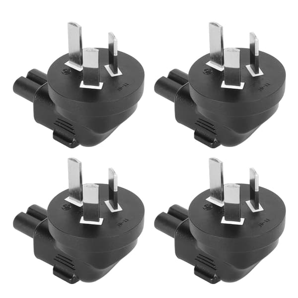 4 stk. AU-stik til IEC320 C7 strømadapter Universal Standard 90-graders albue computerstrømadapter AU-stik 100-250V