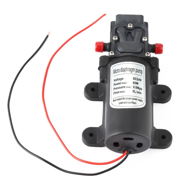 24V 60W Mini Elektrisk vattenpump 5L/m Flöde Mikromembranpump 1,5m sug