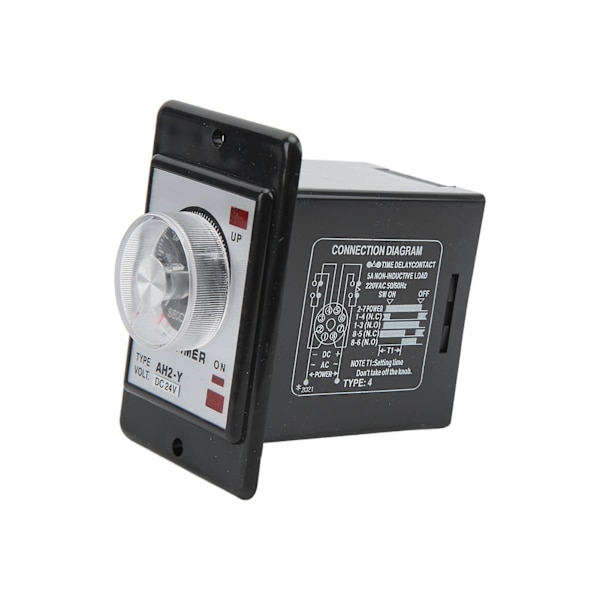 【NX】AH2‑Y 60S Tidsrelæ Lille Pointer Tidskontroller Knapstyring Tidsrelæ 8 Fødder Timer 24VDC