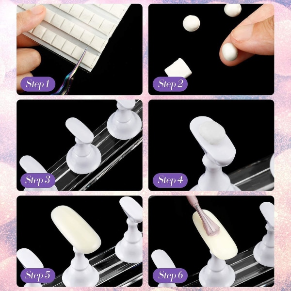 2 sæt Akryl Nail Art Practice Stande Magnetiske Nail Tips Holdere Træning Fingernegle Display Stande Diy Negle Crystal Holdere